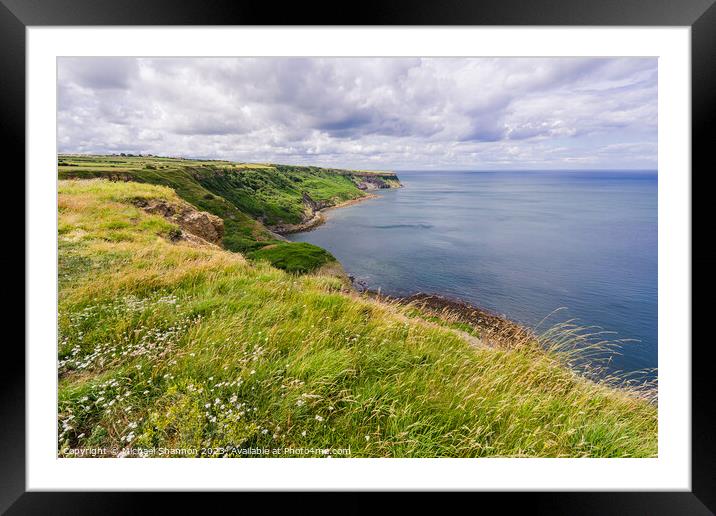 View from Cleveland Way footpath - Kettleness Framed Mounted Print by Michael Shannon