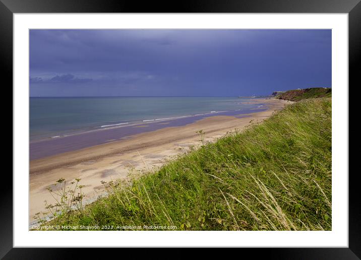 Sandsend Beach: A Coastal Perspective Framed Mounted Print by Michael Shannon
