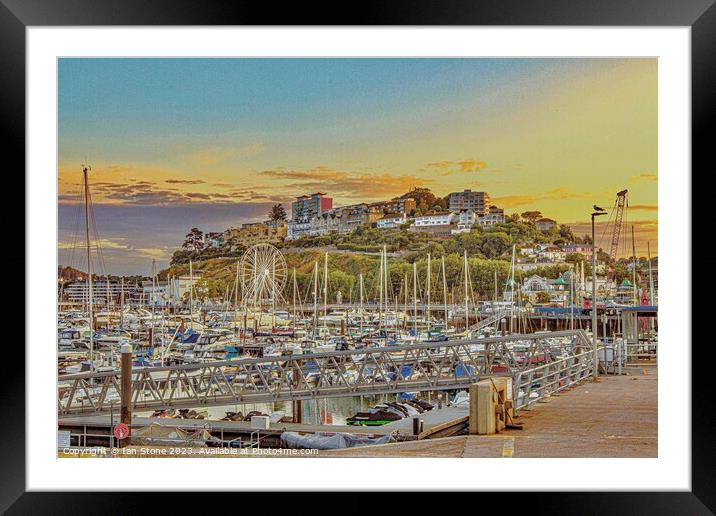 Torquay Harbour Sunrise  Framed Mounted Print by Ian Stone