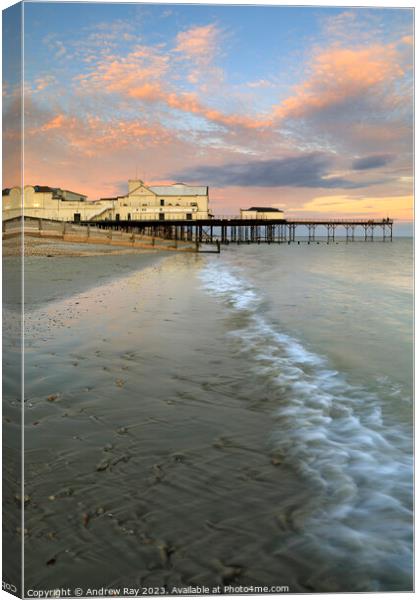 Wave at sunset (Bognor Regis)  Canvas Print by Andrew Ray