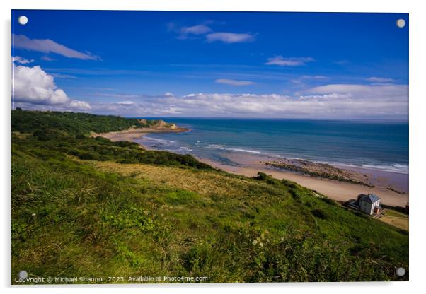 Cayton Bay, North Yorkshire viewed from the clifft Acrylic by Michael Shannon