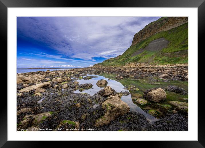 Cayton Bay beach Framed Mounted Print by Michael Shannon
