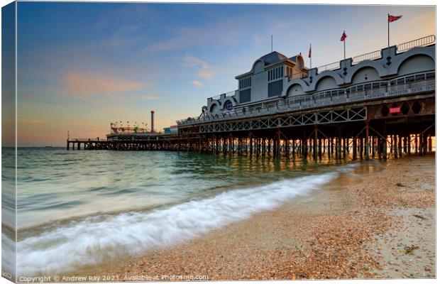 Southsea Pier at sunset Canvas Print by Andrew Ray