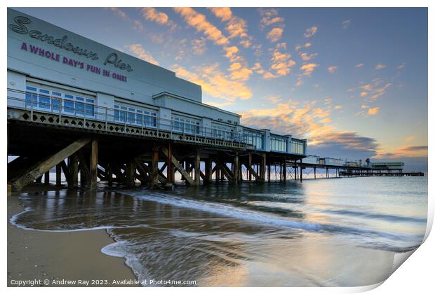 Sandown Pier at sunrise Print by Andrew Ray