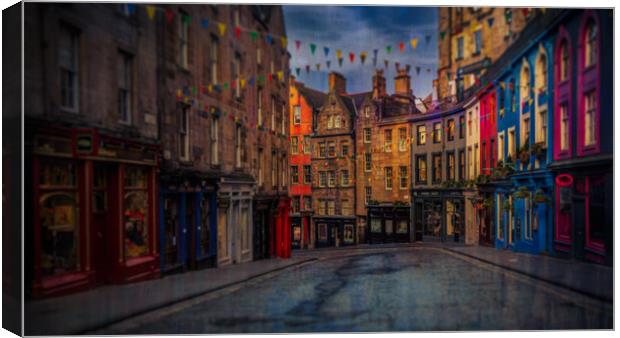 West Bow and Victoria Street Edinburgh Canvas Print by John Frid
