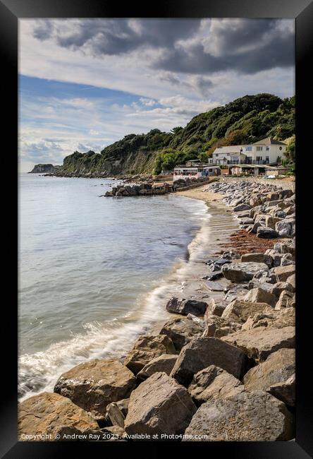 Coast view (Steephill Cove) Framed Print by Andrew Ray
