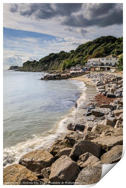 Coast view (Steephill Cove) Print by Andrew Ray