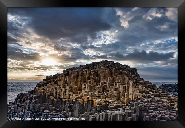 Giants Causeway Sunset Framed Print by Travel and Pixels 