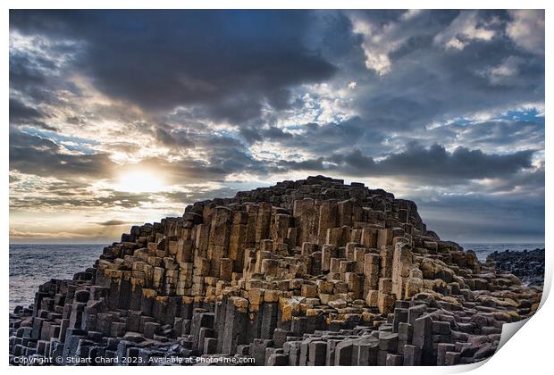 Giants Causeway Sunset Print by Travel and Pixels 