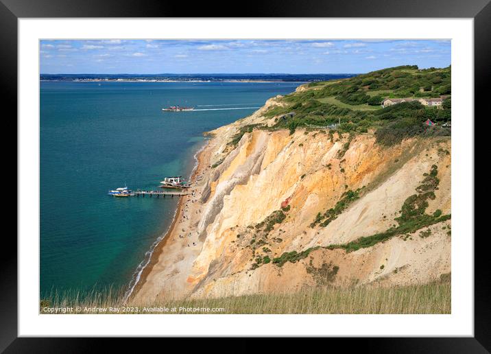 Alum Bay view Framed Mounted Print by Andrew Ray