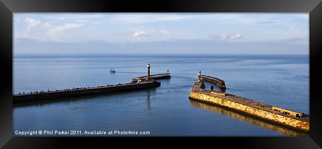 Whitby Harbour Framed Print by Phil Parker