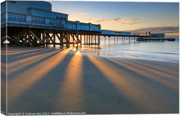 Morning at Sandown Pier Canvas Print by Andrew Ray