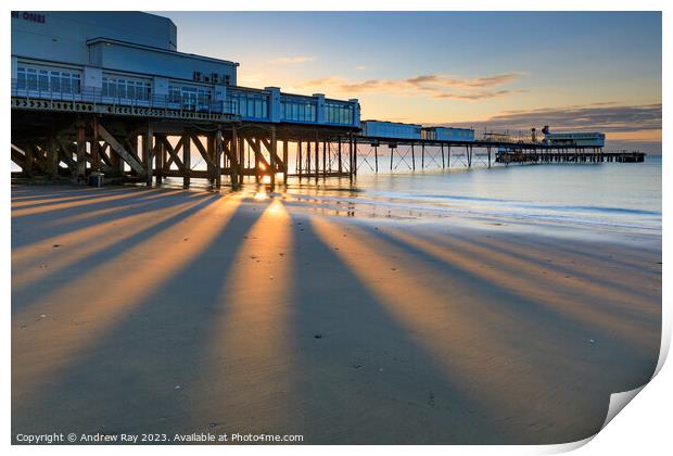 Morning at Sandown Pier Print by Andrew Ray