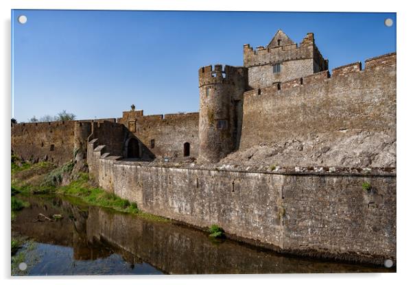 Medieval Cahir Castle In Ireland Acrylic by Artur Bogacki