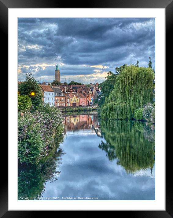 Norwich Quayside View River Wensum Framed Mounted Print by Sally Lloyd