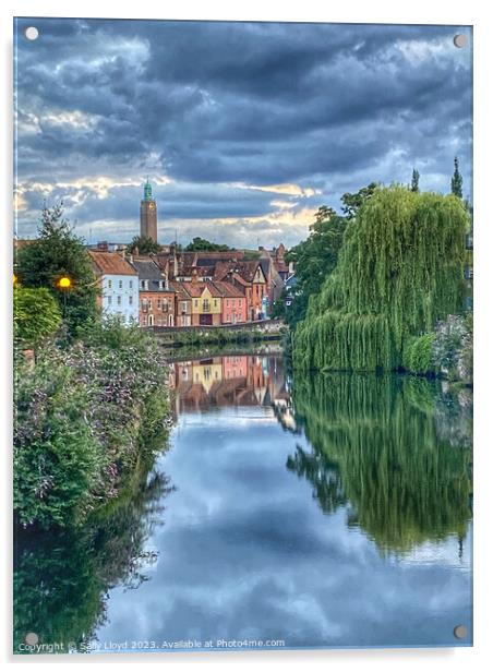 Norwich Quayside View River Wensum Acrylic by Sally Lloyd