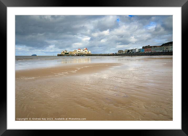 Towards Kingstone Island Weston-Super-Mare Framed Mounted Print by Andrew Ray