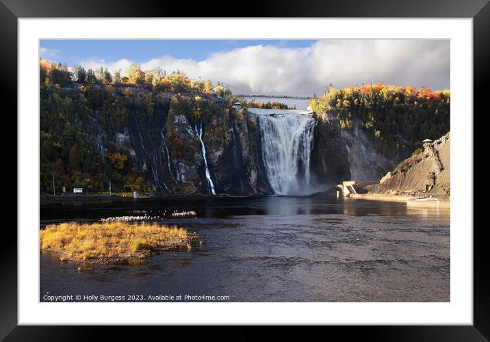 Autumn Splendour at Montmorency Falls Framed Mounted Print by Holly Burgess