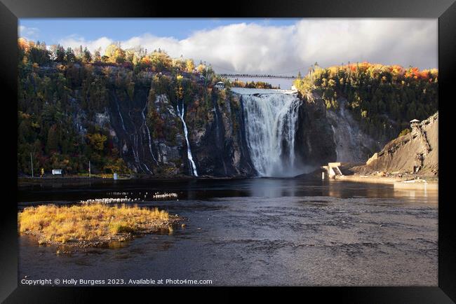 Autumn Splendour at Montmorency Falls Framed Print by Holly Burgess