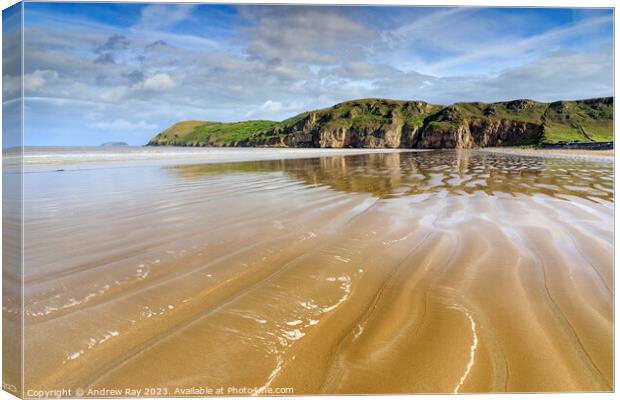 Sand patterns on Brean Beach Canvas Print by Andrew Ray