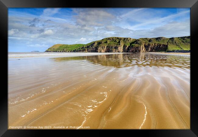 Sand patterns on Brean Beach Framed Print by Andrew Ray
