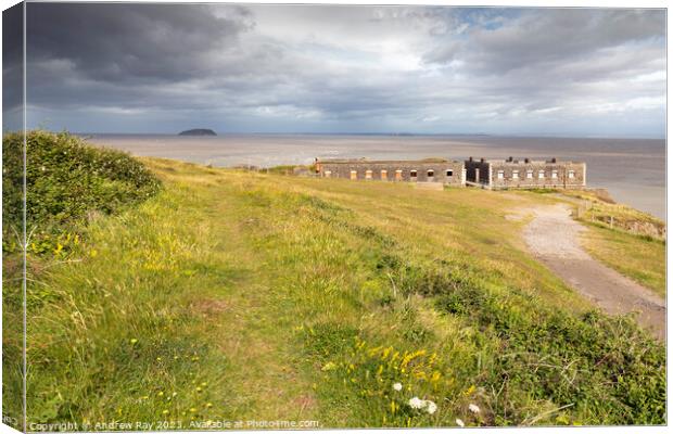 Towards Brean Down Fort  Canvas Print by Andrew Ray