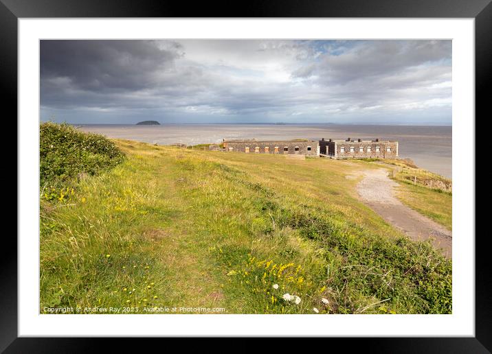 Towards Brean Down Fort  Framed Mounted Print by Andrew Ray