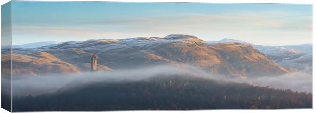 A winter sunrise on the Ochil Hills  Canvas Print by Anthony McGeever