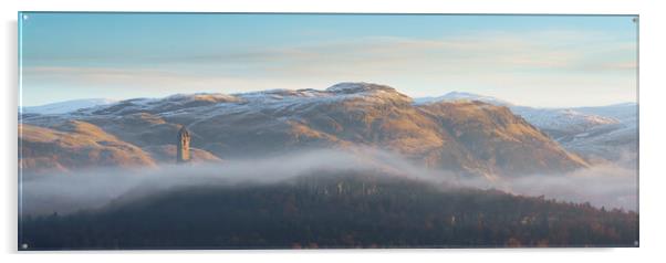 A winter sunrise on the Ochil Hills  Acrylic by Anthony McGeever