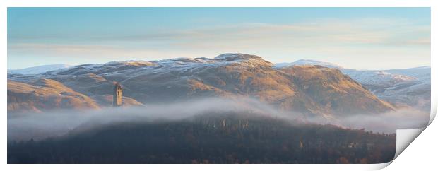 A winter sunrise on the Ochil Hills  Print by Anthony McGeever
