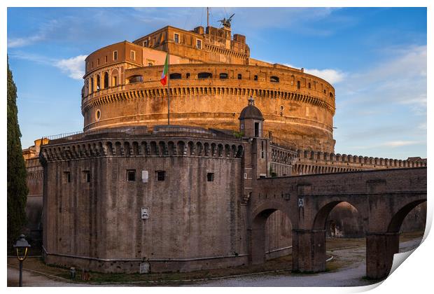 Castle of the Holy Angel at Sunset in Rome Print by Artur Bogacki