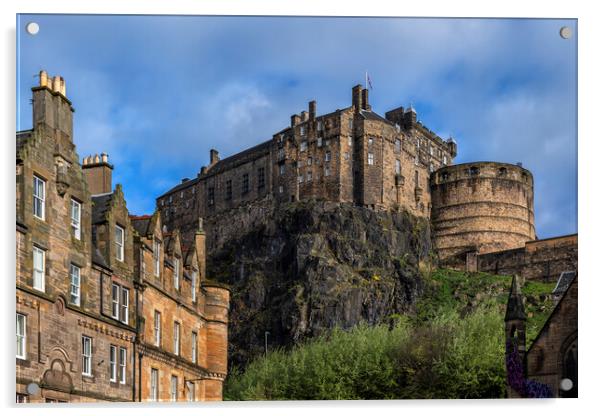 Edinburgh Castle From Grassmarket Square Acrylic by Artur Bogacki