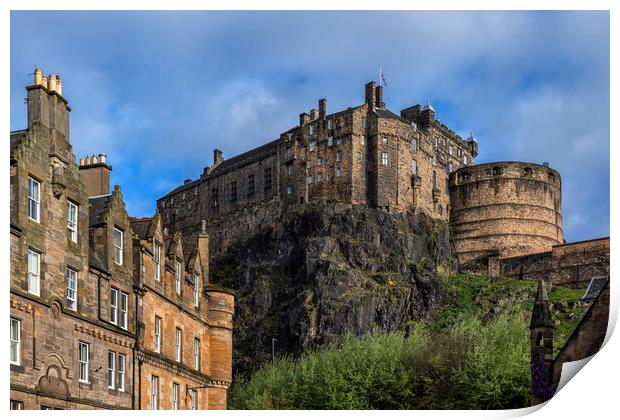 Edinburgh Castle From Grassmarket Square Print by Artur Bogacki