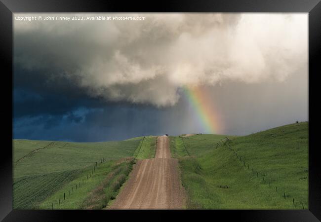 Road to Heaven. Montana. Framed Print by John Finney
