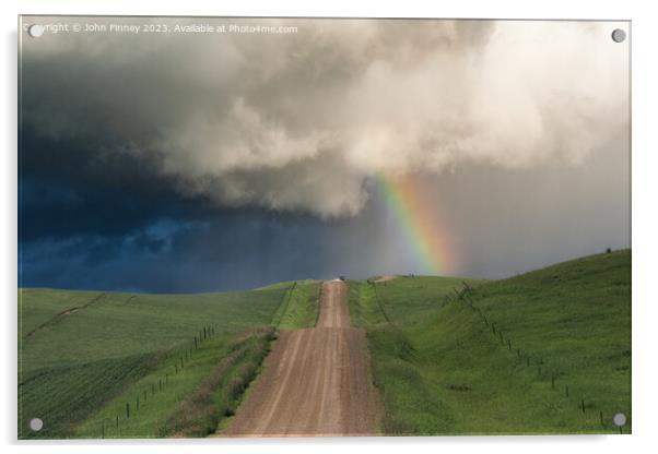 Road to Heaven. Montana. Acrylic by John Finney