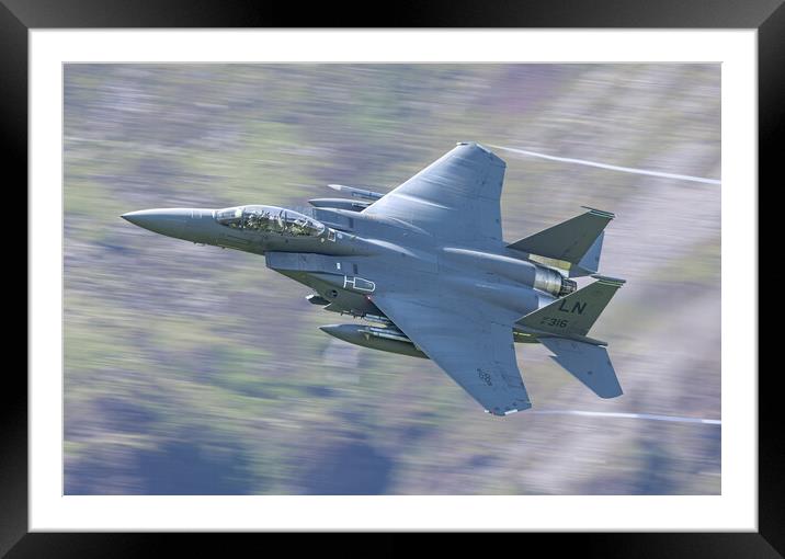 A F15 low level Framed Mounted Print by Rory Trappe