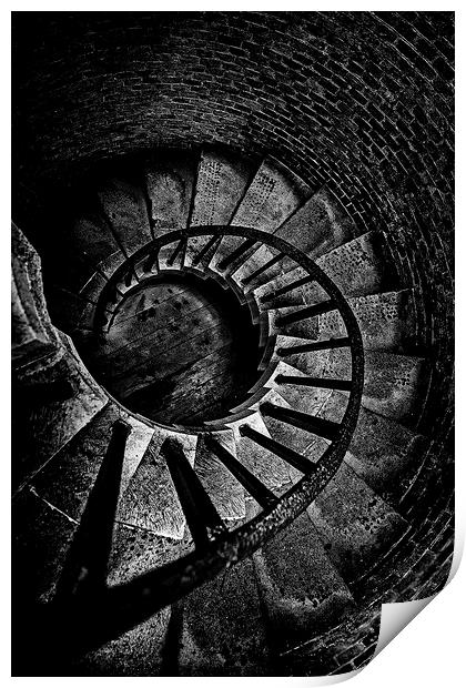 Stairs 2 Hurst Castle Print by Alan Humphries