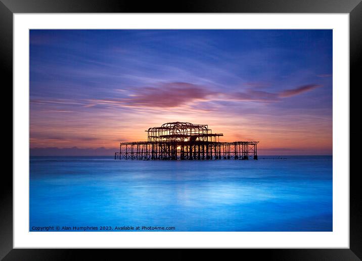 Blue Sunset Framed Mounted Print by Alan Humphries