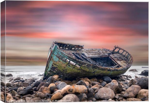 The Old Wreck Canvas Print by Rick Lindley