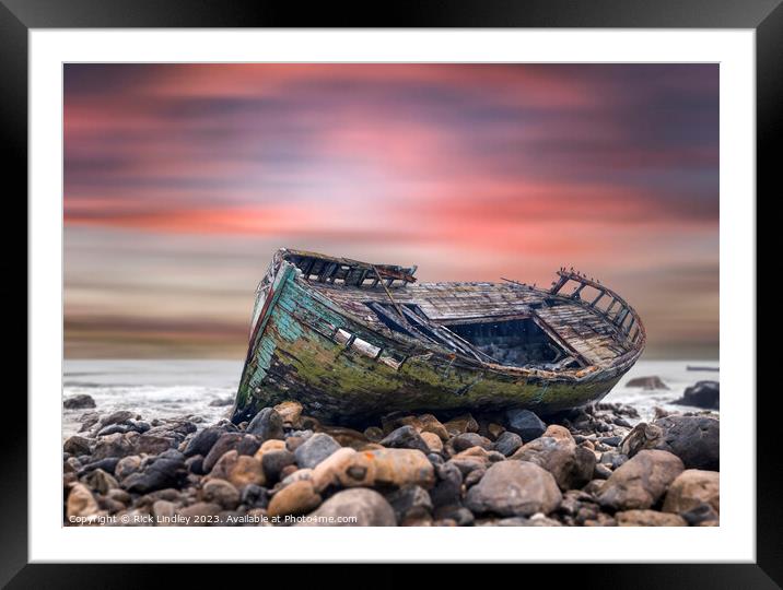The Old Wreck Framed Mounted Print by Rick Lindley
