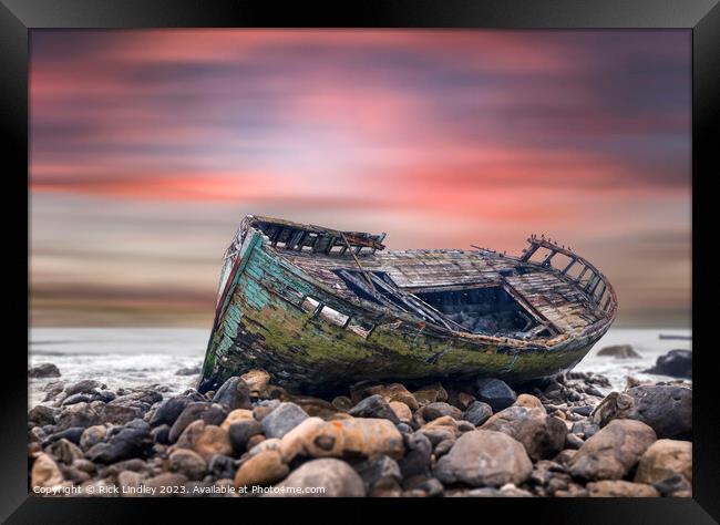The Old Wreck Framed Print by Rick Lindley