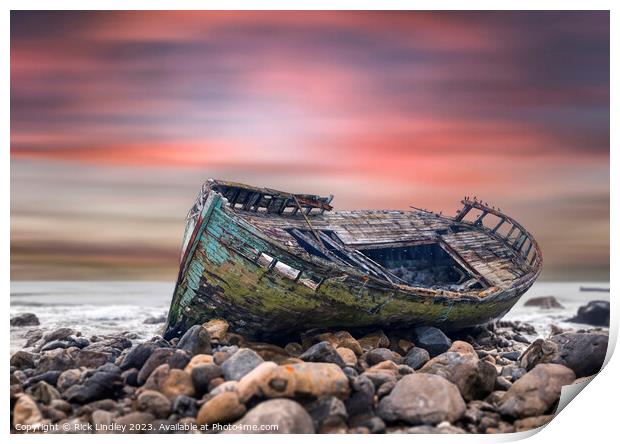 The Old Wreck Print by Rick Lindley