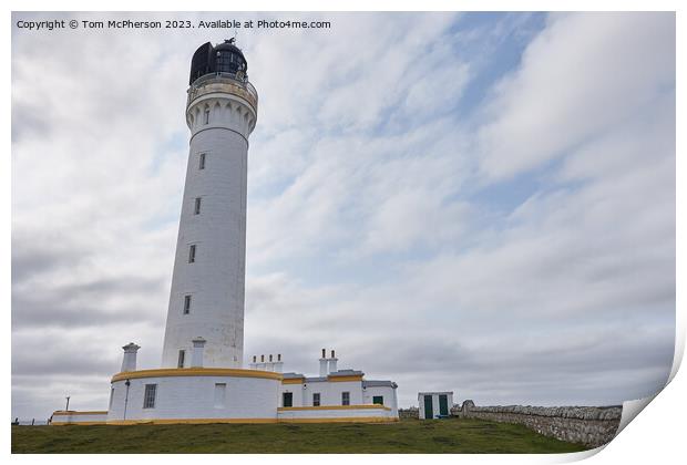 Covesea Lighthouse: Scotland's Timeless Beacon Print by Tom McPherson