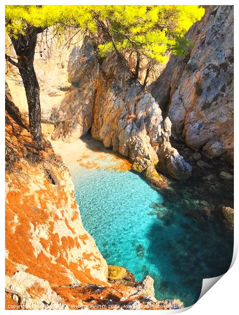 Skopelos Island, Greece Print by EMMA DANCE PHOTOGRAPHY