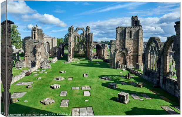 Splendour of Elgin Cathedral's Interior Canvas Print by Tom McPherson