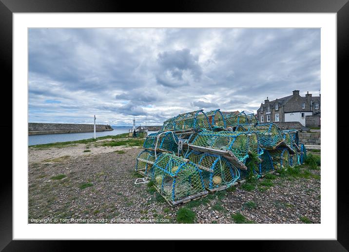 Legacy of Lossiemouth: Historic Harbour Creels Framed Mounted Print by Tom McPherson