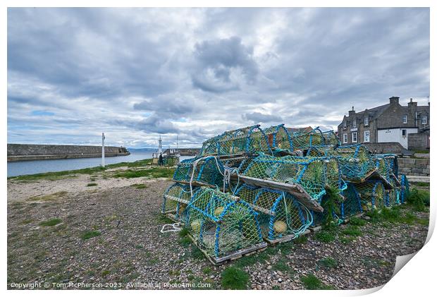 Legacy of Lossiemouth: Historic Harbour Creels Print by Tom McPherson