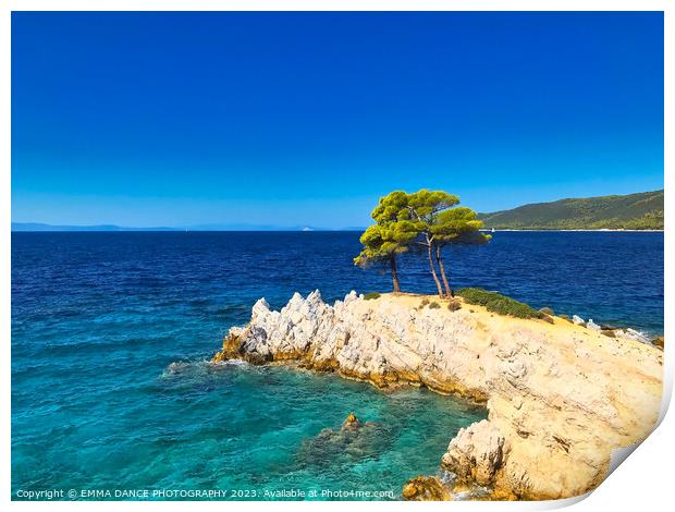 Amarandos Cove, Skopelos Island, Greece Print by EMMA DANCE PHOTOGRAPHY