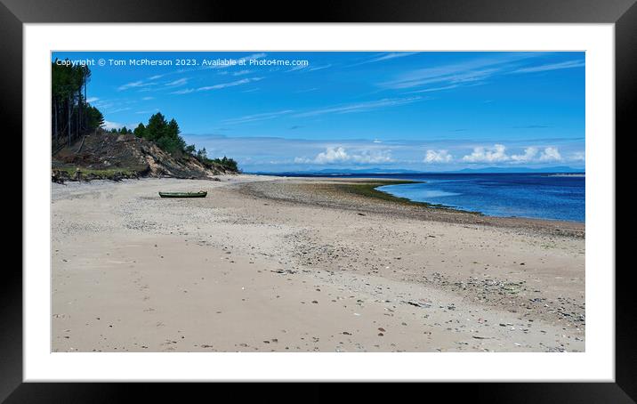 Culbin Sands Beach: A Coastal Haven Framed Mounted Print by Tom McPherson