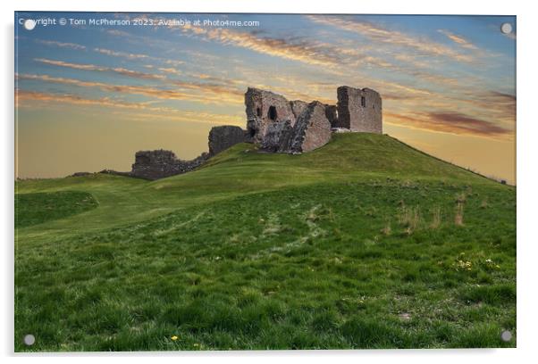 Lustrous Duffus Castle at Twilight Acrylic by Tom McPherson